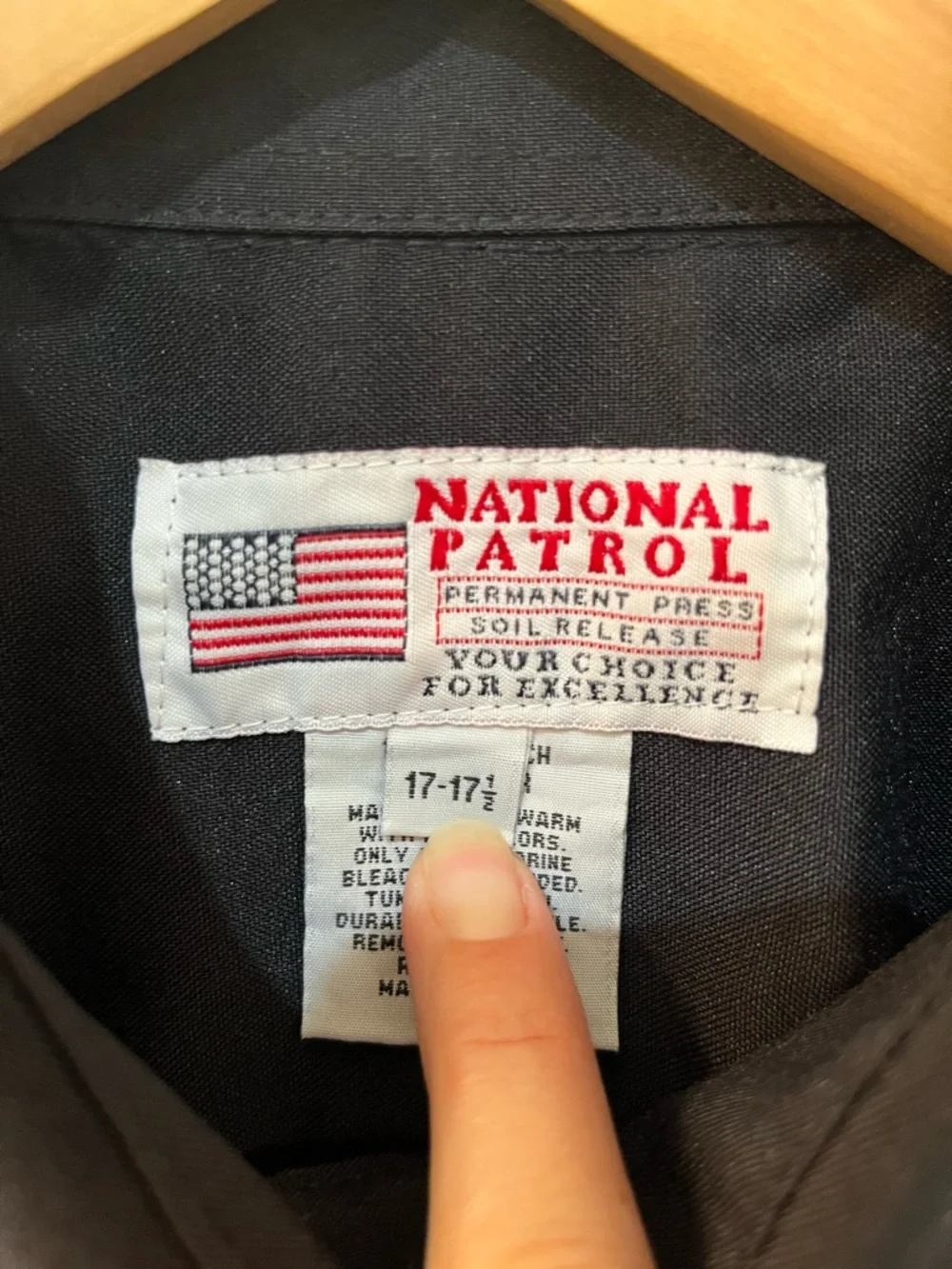 Official National Patrol Private Security Uniform 17-17.5 Short Sleeve Black EUC